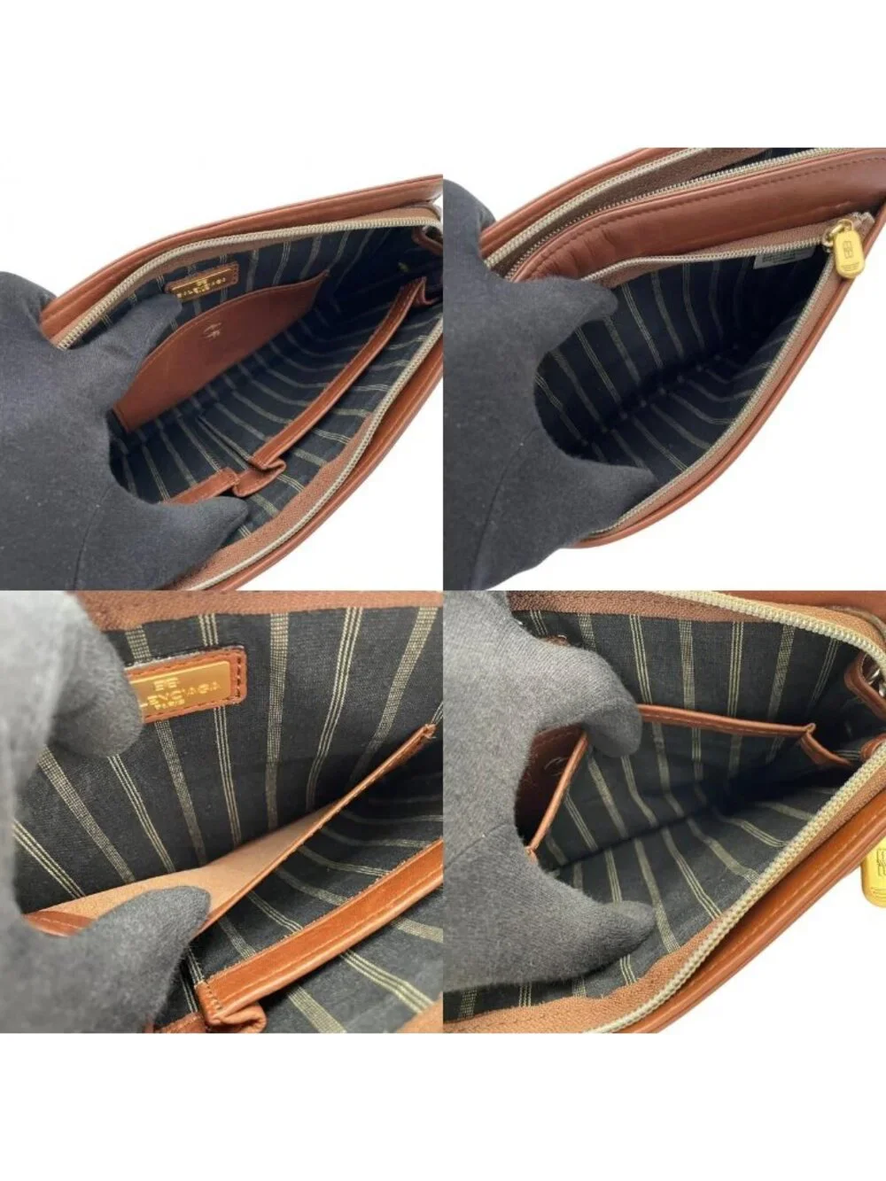 Balenciaga Clutch Leather Brown Gold Gentleman Business Ceremonial Occasions